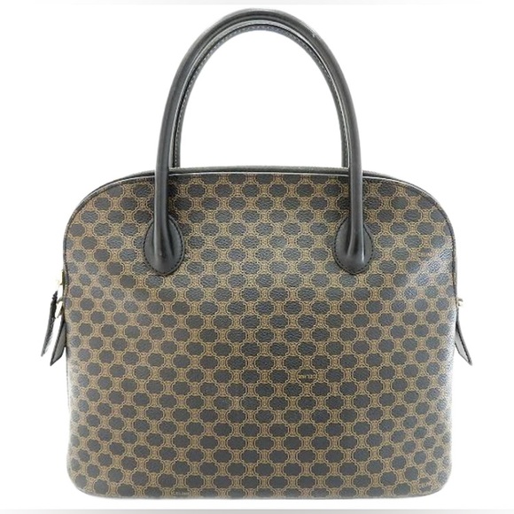 Celine -EUC - Macadam Black and Brown Geometric Dome Handbag -MC96. Like new.